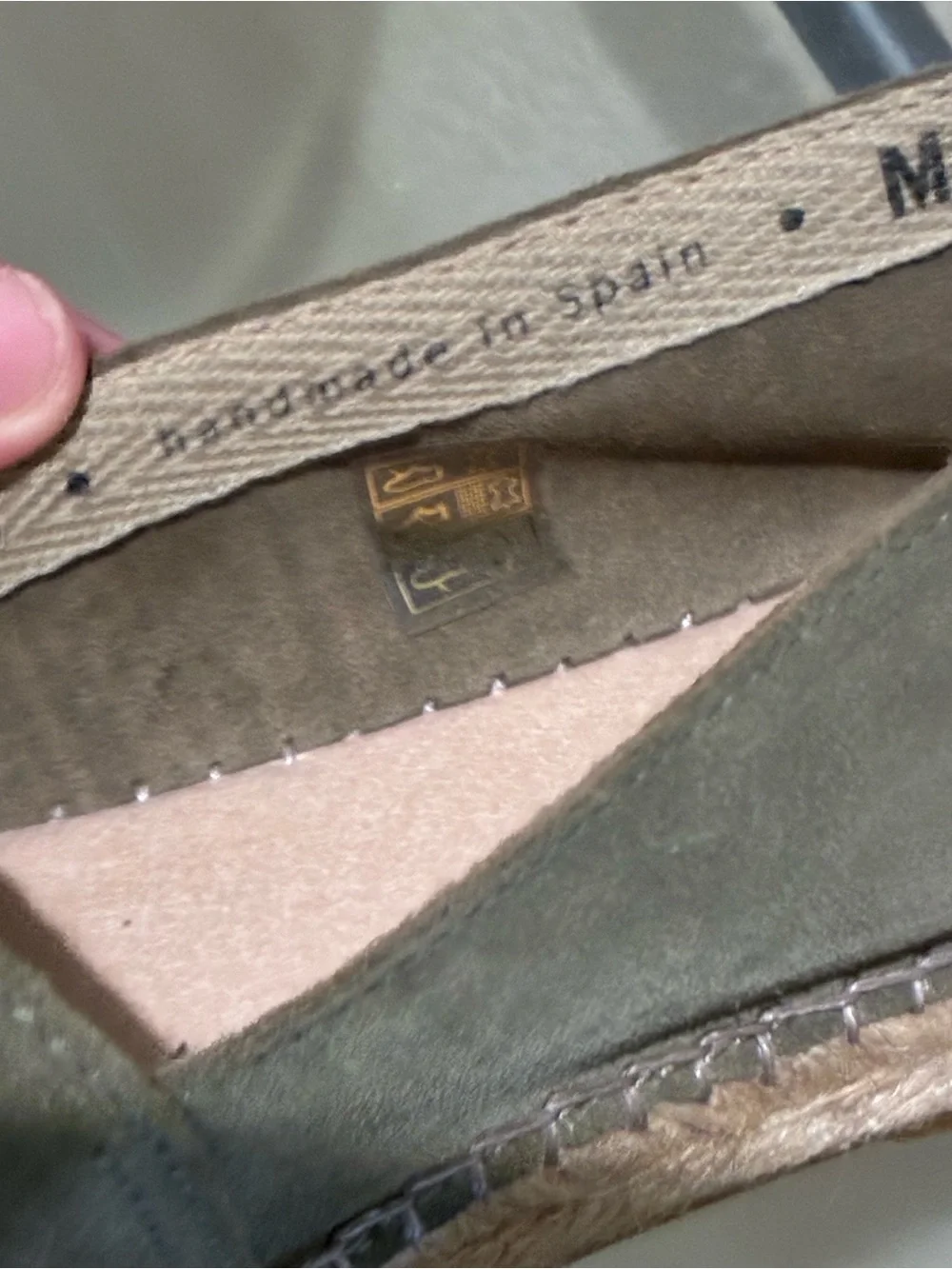 Manfield Olive Suede Espadrille Flats